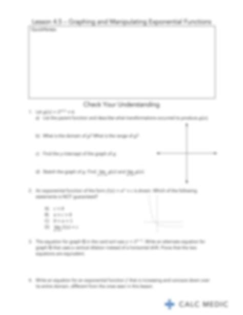 Lesson 5 5 Answer Key Ap Precalculus Calc Medic Pdf Key