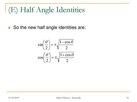 Lesson 52 Double Angle Half Angle Identities Ppt Download