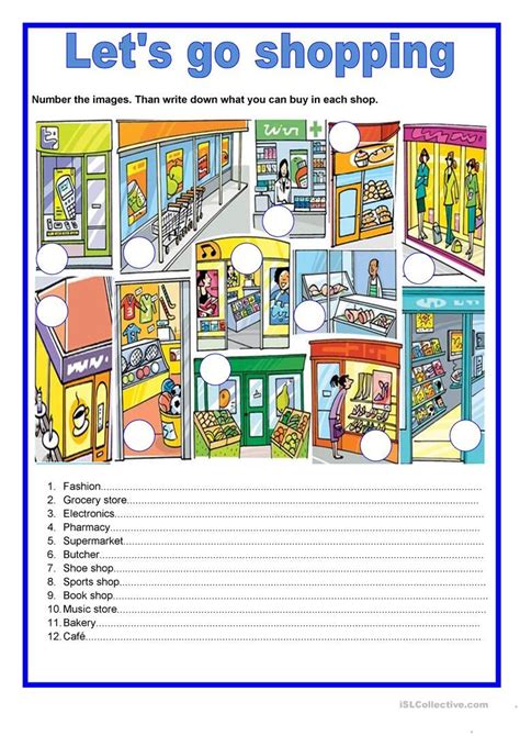 Let S Go Shopping Worksheet