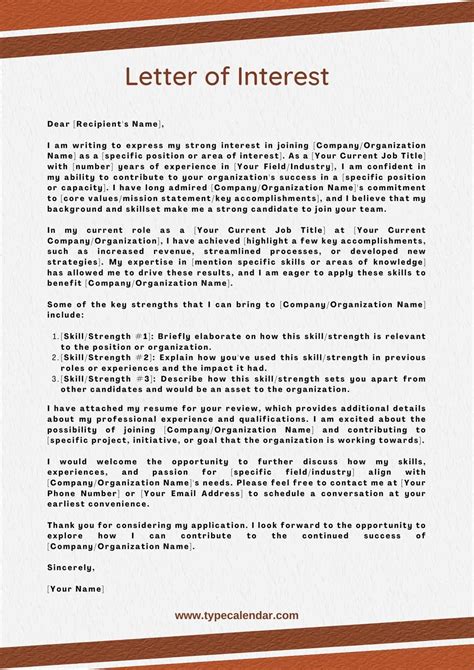 Letter of Interest Template
