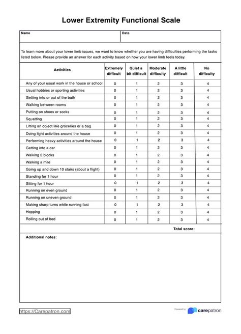 Lower Extremity Functional Scale Lefs