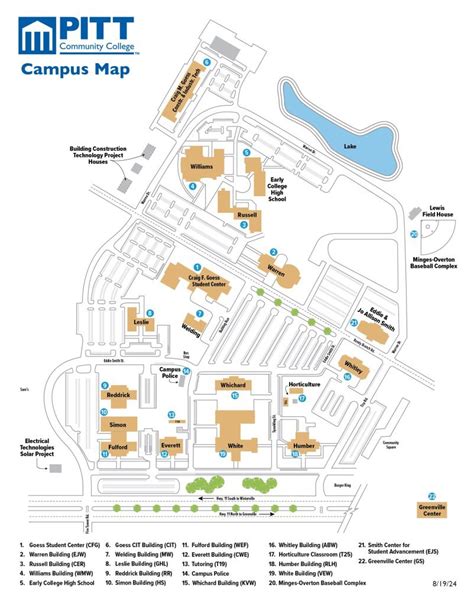 Main Campus Map Pitt Community College