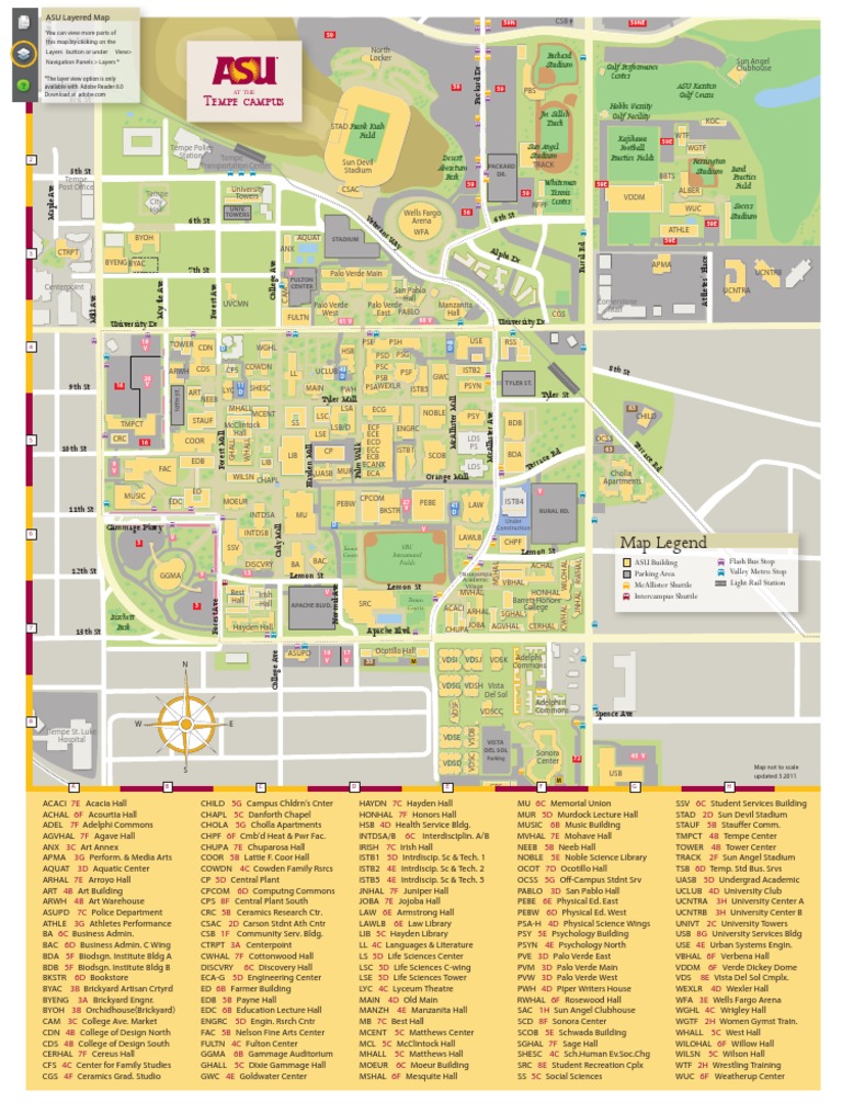 Map Of Asu Tempe Gnni Harmony