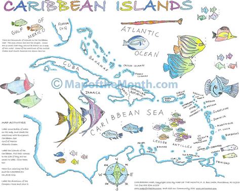 Map Of Caribbean Islands For Kids