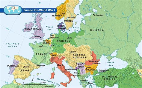 Map Of Europe Before World War 1