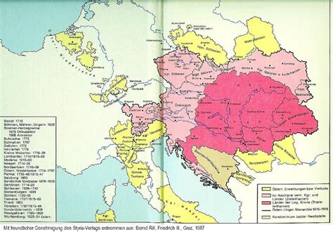 Map Of Habsburg Controlled Territories In Europe 1526 1918 With Dates