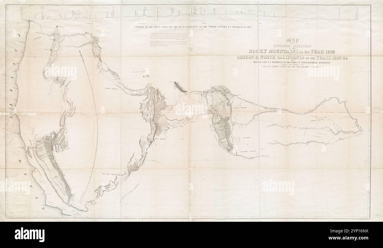 Map Of The 1842 Fr Mont Expedition Into The Wind River Mountains
