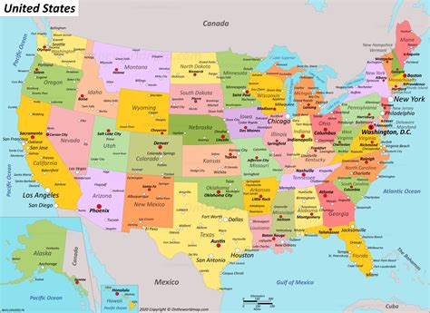 USA Map Showing All States