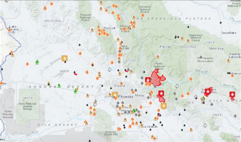 Maps Of The Bush Fire Northeast Of Phoenix Wildfire Today