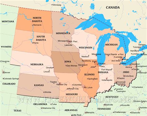 Maps United States Map Midwest