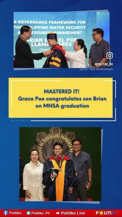 Mastered It Grace Poe Congratulates Son Brian On Mnsa Graduation Youtube
