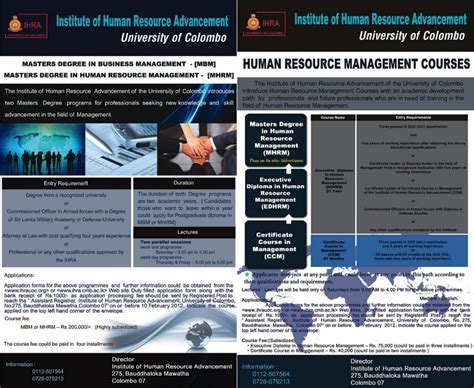 Masters Degree In Business Management Mbm Or Human Resource