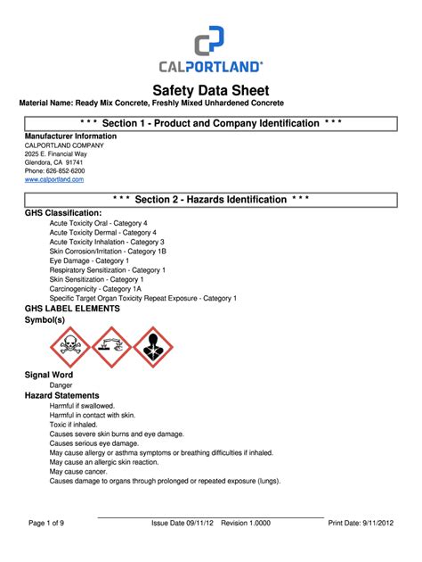Material Safety Data Sheet Pdf Fill Out Sign Online Dochub