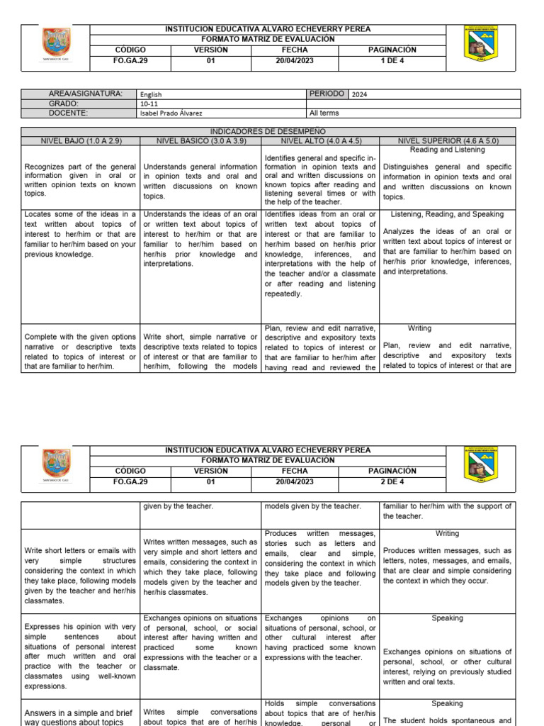 Matrix Translation English