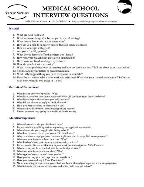 5 Med School Interview Questions