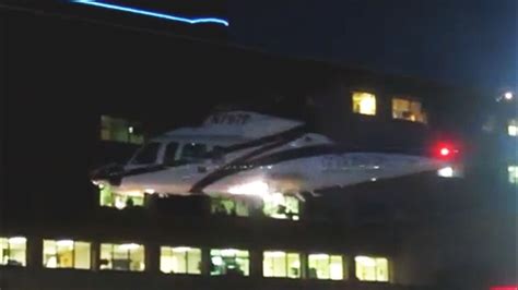 Medevac Helicopter Night Time Takeoff From Christus Good Shepherd