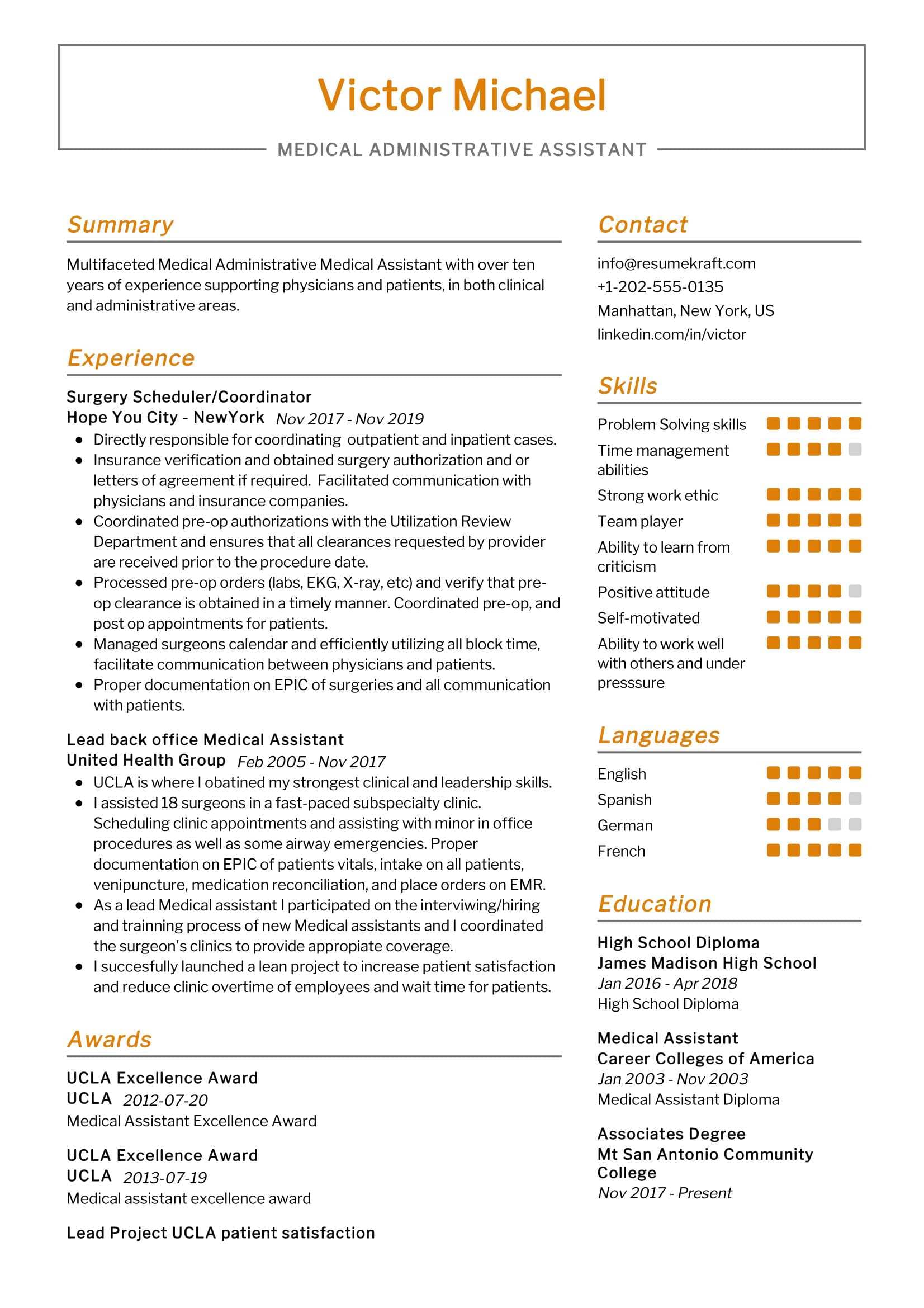 Medical Administrative Assistant Resume Sample And Guide