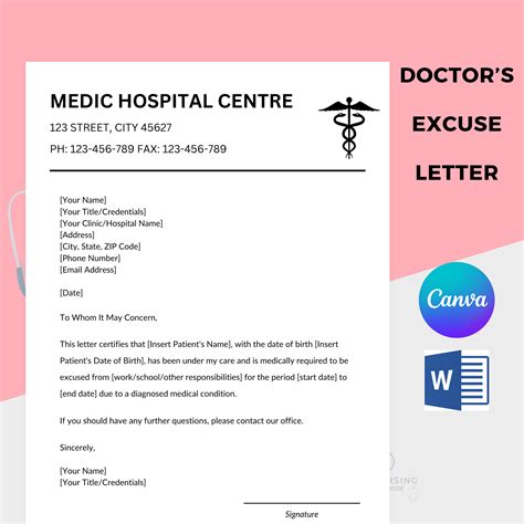 Medical Excuse Note Doctors Excuse Letter Excuse From Work School