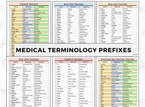 Medical Prefix And Suffix List 1 Medical Prefixes Suffixes And Roots