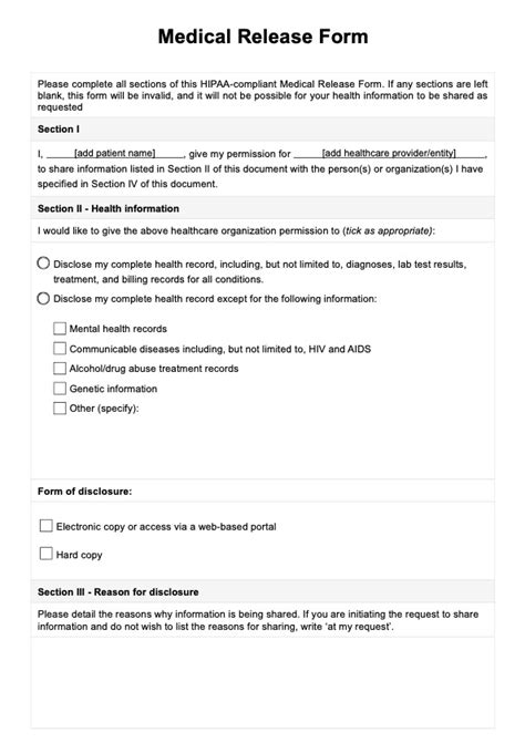 Medical Release Form