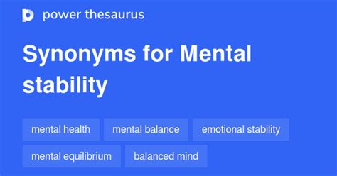 Mental Stability Synonyms 257 Similar Words Phrases