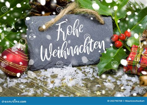 Merry Christmas Greeting Card In German Language Frohe Weihnachten