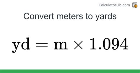 Meters To Yards Calculator M To Yd