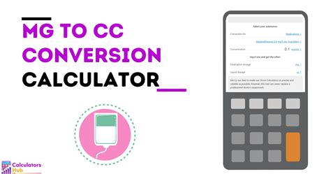 Mg To Cc Milligrams To Cubic Centimeters Conversion Calculator