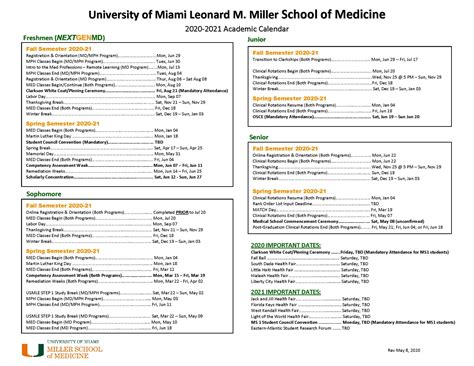 Miami University Academic Calendar Dates