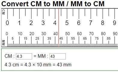 Mm To Cm Conversion Ruler