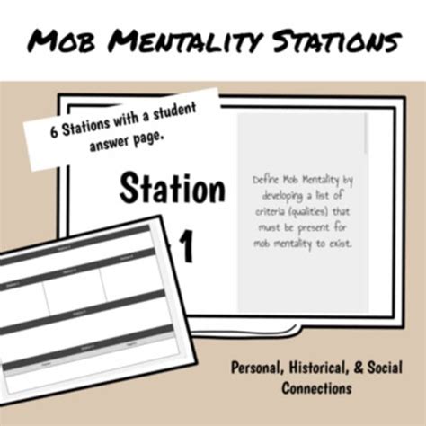Mob Mentality Herd Behavior Unit Introduction Stations Activity By