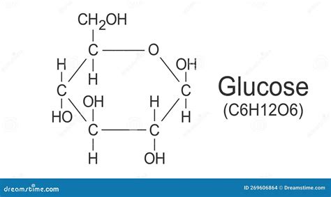 Molecular Structure Of Glucose Structural Chemical Formula Stock