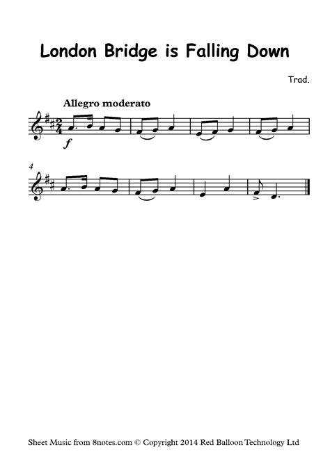 Music Notes For London Bridge Is Falling Down At Clarence Carlson Blog