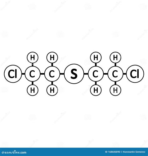 Mustard Gas Molecule Icon Stock Illustration Illustration Of Formula