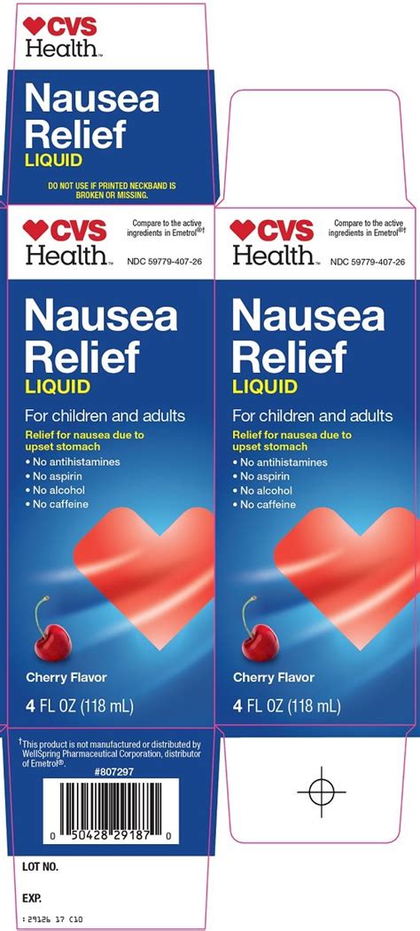Nausea Relief Cvs Pharmacy Dextrose 1 87G In 5Ml Fructose 1 87G In