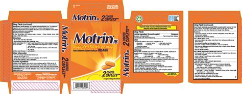 Ndc 67751 120 Motrin Ib Tablet Film Coated Oral Label Information