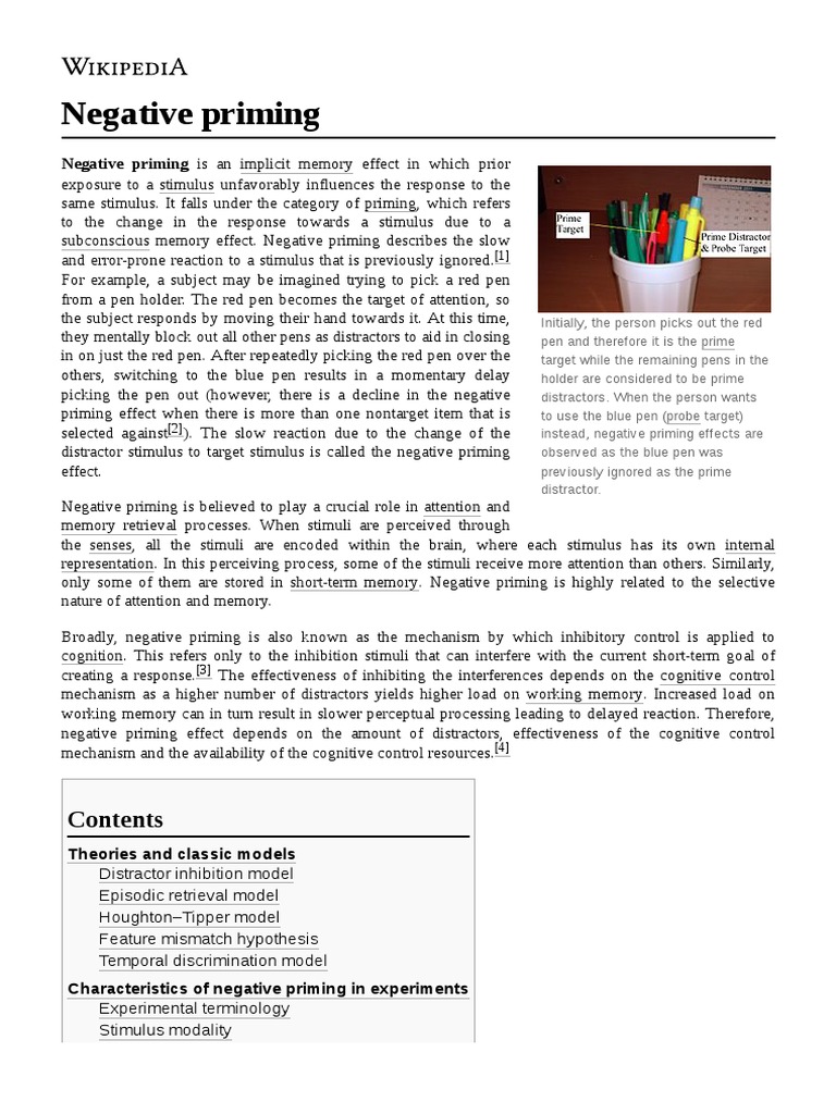 Negative Priming