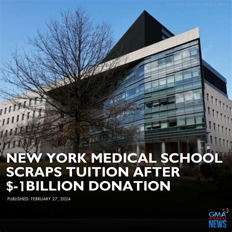 New York Medical School To Become Tuition Free After 1 Billion