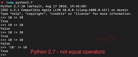 Not Equal Operator In Python