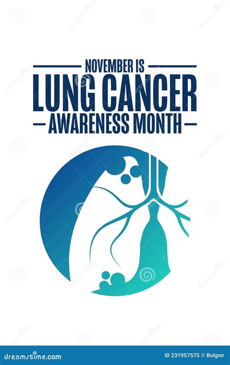 November Is Lung Cancer Awareness Month Holiday Concept Stock Vector
