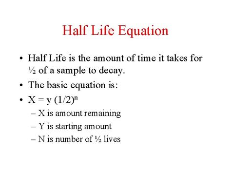 Nuclear Chemistry Half Life Equation Tessshebaylo