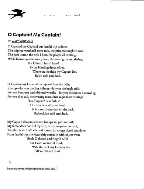 O Captain My Captain By Walt Whitman Poem With Summary Youtube