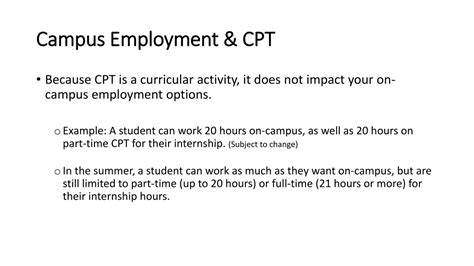 On Campus Employment Cpt Ppt Download