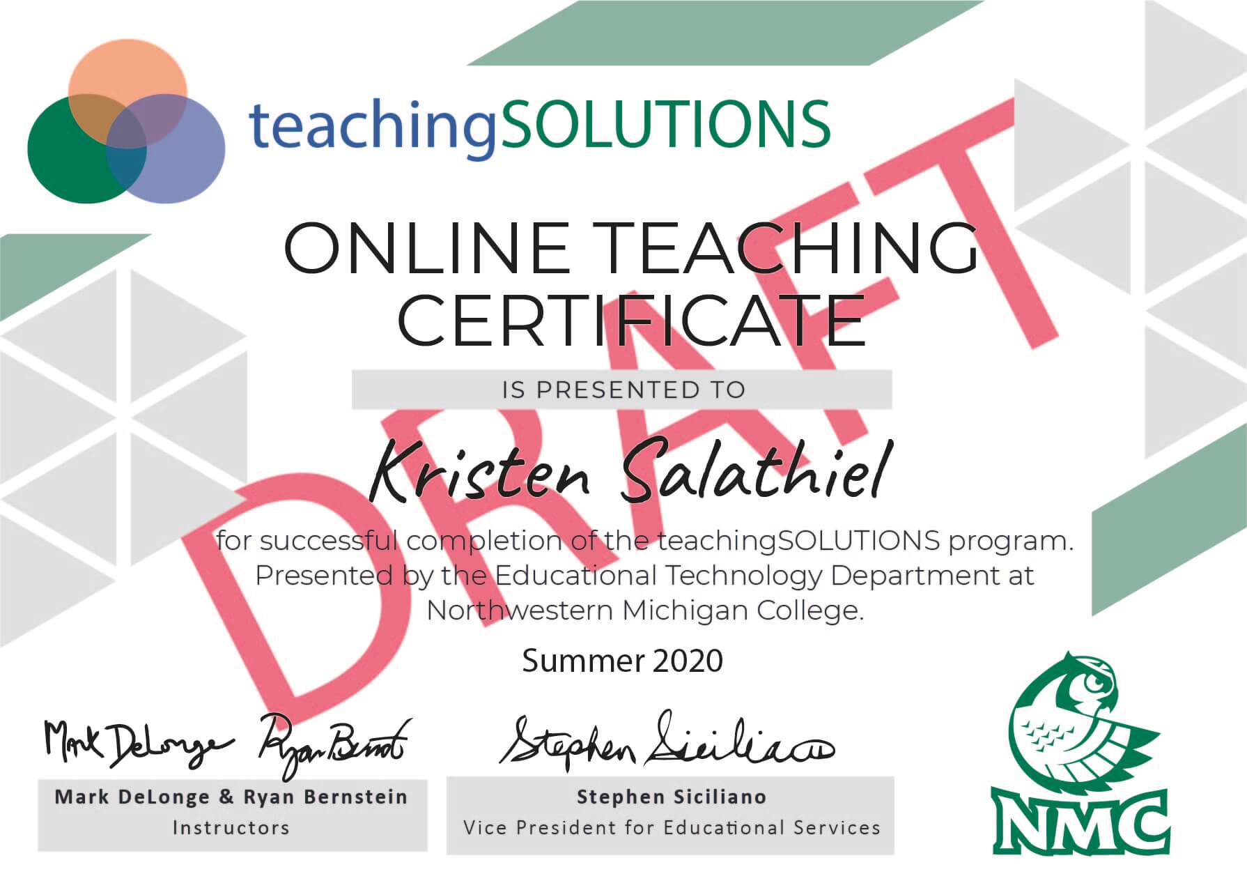 Online Teaching Certificates Coming Very Soon Nmc S Center For