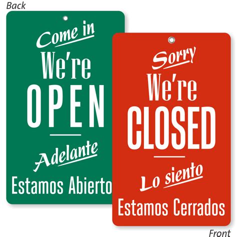 Open Closed Sign Spanish