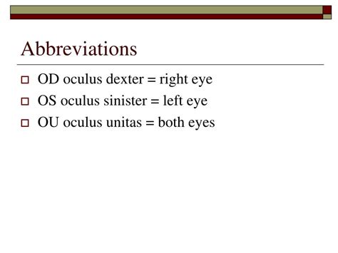Ou Medical Abbreviation