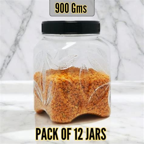 Pack Of 2 Pcs 90 Mm Wide Mouth Storage Jar 1 Kg 1000 Grams Deluxe