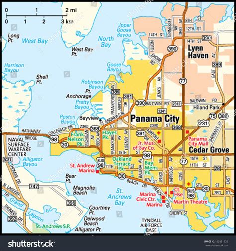Panama City Area Map
