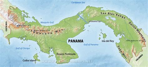 Panama Physical Map