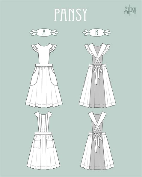 Pansy Apron Eu 34 46 Pdf Sewing Pattern Instant Download A4 Us